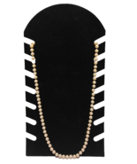 Marvella Champagne 30&quot; Simulated Faux Pearl Signed Knotted Necklace Vint... - £18.96 GBP