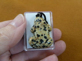 (anv-frog-7) spotted Jasper Frog gemstone carving Pendant NECKLACE amphi... - $12.19