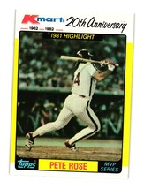 1982 Topps Kmart 20th Anniversary #44 Pete Rose - $3.00