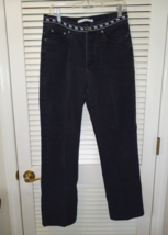 Vintage Tommy Hilfiger Black Spellout Jeans Size 10 White Band 100% Cotton 2000 - £39.92 GBP