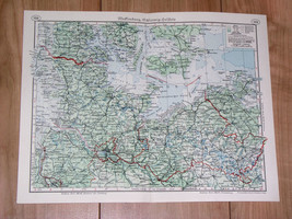 1937 Vintage Map Of Mecklenburg Hamburg SCHLESWIG-HOLSTEIN Sylt Germany Denmark - £14.99 GBP