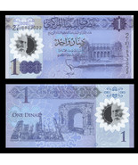 Libya Pnew, 1 Dinar, bank / oil refinery, Arch of Aurelius 2019 UNC see ... - $2.11