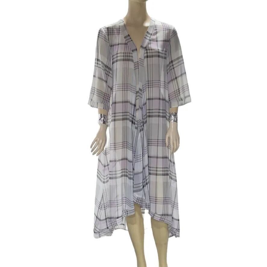 Primary image for TORRID Chiffon Maxi High-Low Kimono Gray Women's Size 10/12