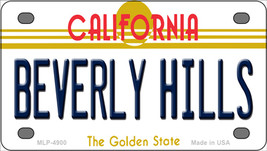 Beverly Hills California Golden Novelty Mini Metal License Plate Tag - £11.91 GBP