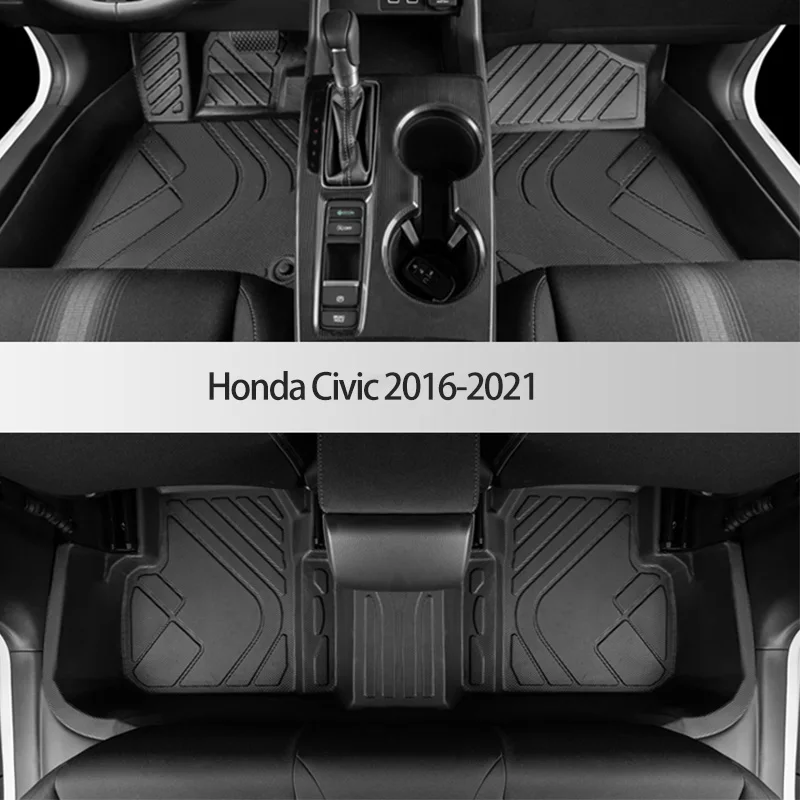 Custom TPE Car Floor Mats For Honda Civic 2016 2017 2018 2019 2020 2021 - £242.64 GBP