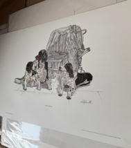 Springer Spaniels SJE Tackroom Lithograph Dog Animals Signed 23x17 - $729.45 MXN