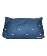 Large Nautica Navy Blue Nautical Rectangle Roll Flags Pillow 1 Piece 12.... - £66.18 GBP
