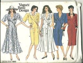 Vogue Sewing Pattern 1863 Misses Womens Dress Size 8 10 12 New 1987 - £7.85 GBP