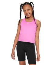 Girls&#39; Nike Swoosh Bra Scoop Neck Tank Top Large Pink White - $7.39