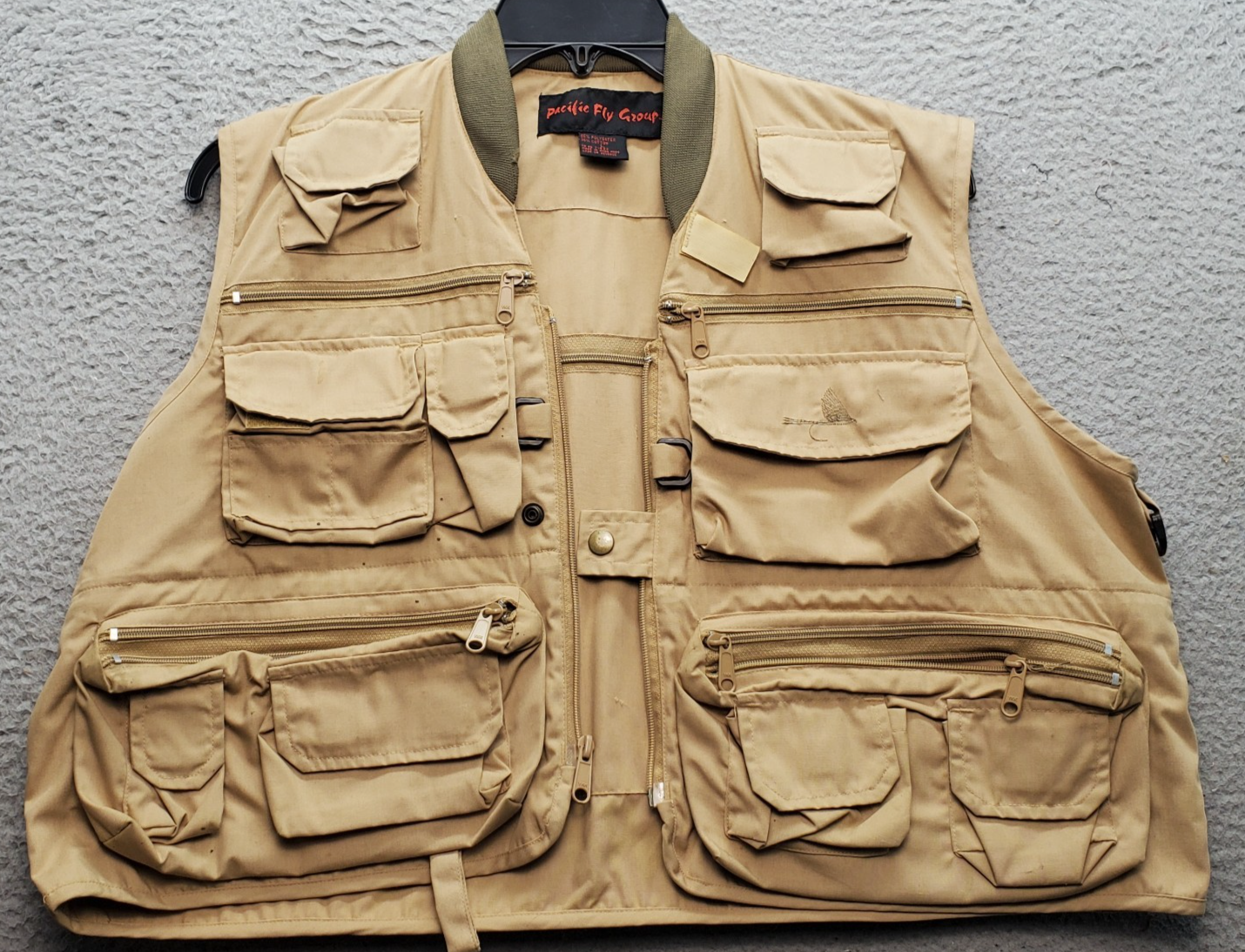 Pacific Fly Group Fishing Utility Vest Men&#39;s L Brown Multifunction Pocke... - $21.22