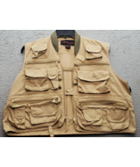 Pacific Fly Group Fishing Utility Vest Men&#39;s L Brown Multifunction Pocke... - $21.22