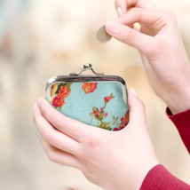 Vintage wallet floral design storage bag coin bag - $5.20