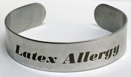 Medical Latex Allergy 5/8" X 6" Stainless Steel Bracelet, Free Shipping - $14.95