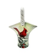 Hautman Bros Collection Christmas Cardinal in Holly China Basket Vase - £13.25 GBP