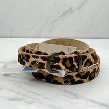 Gap Skinny Leopard Print Calf Hair and Faux Leather Belt Size Medium M W... - $21.77