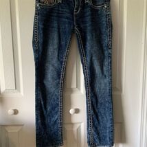 Rock Revival Luiza Women&#39;s Straight Jeans Blue Medium Wash Size 27 - €25,67 EUR