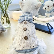 Cozy Chic Bowknot Pet Sweater: The Perfect Winter Essential For Your Furry Frien - £11.89 GBP+
