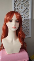 BERON 26 Inches Orange Wig Long Curly Wig with Bangs Women Girl&#39;s Charmi... - £14.75 GBP