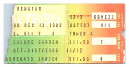 Pat Benatar Concerto Ticket Stub Dicembre 13 1982 New York Città - £30.69 GBP