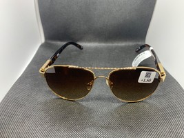 Corinne McCormack Sunreaders aviator pilot bifocal sunglasses readers +1.50 gold - £8.01 GBP