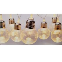 Light Bulbs Party Light String Set of 10 Warm White LED Lights Battery O... - $18.98