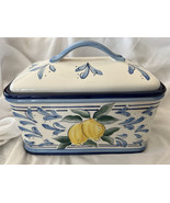 Stonelite Inspirado Blue White Lemon Design Bread/biscotti Box Seattle USA - €55,57 EUR