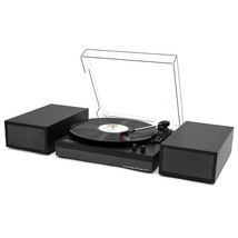 Bluetooth Vinyl Record Player With External Speakers, 3-Speed Belt-Drive... - $101.99