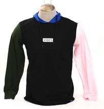 WXYZ Black Vibes Long Sleeve Hoodie Hooded Tee Shirt Men&#39;s M NWT - $570.90 MXN