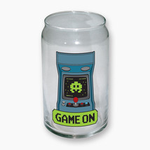 Game On Video Arcade Game Console Image Clear Glass Can New Unused - £6.16 GBP