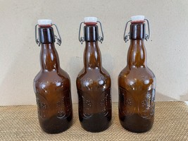 Grolsch Holland Florida Set of 3 Brown Swing Top Lid Beer Bottles - $14.85