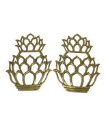 2Brass Trivet Hot Plate Pineapple Footed Vintage Mid Century Modern MCM ... - $16.83