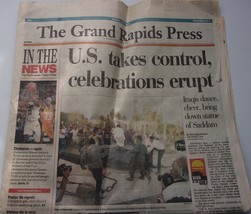 Vintage The Grand Rapids Press MI U.S. Takes Control of Iraq April 2003 - $3.99