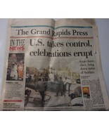 Vintage The Grand Rapids Press MI U.S. Takes Control of Iraq April 2003 - $5.47 CAD