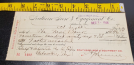 1906 Southern Iron &amp; Equipment canceled check - Railway Equipment - Atla... - $23.88