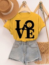 Women&#39;s Love Vinyl Record Music Art Print Cotton Casual T-Shirt - $20.99