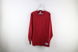 Vintage 90s Russell Athletic Mens Medium Faded Blank Long Sleeve T-Shirt Red USA - £32.11 GBP
