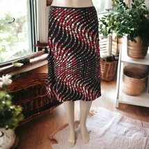 WRAPPER Skirt M Y2K 90s Lettuce Edge Hem Pull On A Line Flowy Geometric ... - $22.75