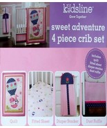 KIDSLINE BALLOON ADVENTURE CRIB QUILT SHEET RUFFLE STACKER 4PC BEDDING S... - $1,631.61 MXN
