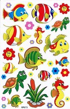 D510 Fish Dolphin Aquarium Whale Sticker Decal Kids Size 27x18 cm / 10x7 inch - $2.49