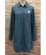 Vintage 80’s LEE Union Long Sleeve SANFORIZED DENIM MINI SHIRT DRESS Medium - £69.69 GBP