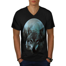 Wolf Moon Light Hunt Shirt Night Kill Men V-Neck T-shirt - £10.43 GBP