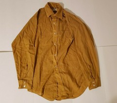 Vintage 1950s 60s Matt Andrews Mens M Val-Press Dress Shirt Made in Japan Gold - £23.79 GBP