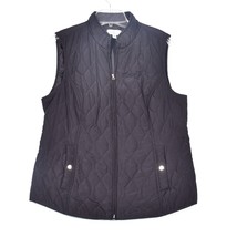 Croft &amp; Barrow Size Medium Black Quilted Knit Vest With Pockets  - £11.96 GBP