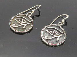 925 Sterling Silver - Vintage Oxidized Eye Of Horus Dangle Earrings - EG3504 - £23.14 GBP