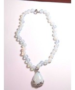 New 10mm (Beads) 35x25mm(Pendant) Opalite Gems Pendant Necklace 17-20&quot;  ... - £10.61 GBP