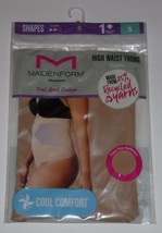 Maidenform Flexees Shapes High Waist Thong Panties size S Biege New with... - $9.49