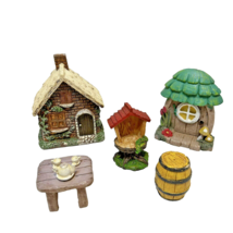 Vintage Resin Easter Village Accesories House Table Barrel Treehouse Lot 5 - £14.23 GBP