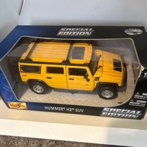 2004 Hummer H2 SUV Yellow Special Edition Maisto Die Cast 1:27 NEW NIB - £20.78 GBP