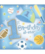1st Birthday All Star Lunch Napkins Baseball Soccer Football Party Decor... - €5,87 EUR