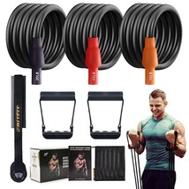 Resistance Exercise Band Set With Comfortable Handles - Ideal For Physic... - £59.14 GBP